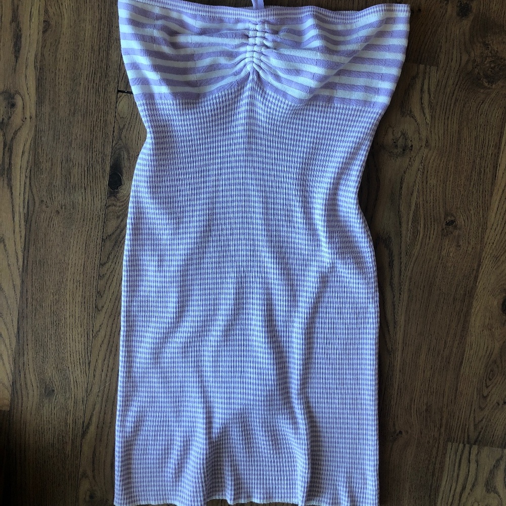full tilt purple striped body con halter dress juniors XL women's s/m